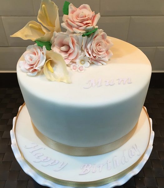 Flower Bouquet One-Tier Cake