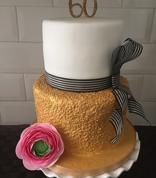 Two-Tier Gold Cake